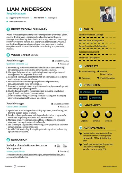 summary for manager resume|people manager resume sample.